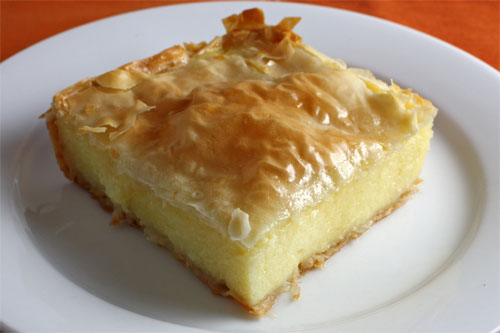 Phyllo pastry pizza Preheat oven to deg.F ( deg.C). To thaw and prepare phyllo, follow package instructions. Place first sheet of phyllo on baking sheet, brush with butter and sprinkle with 1 .